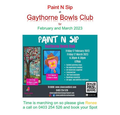 PAINT N SIP FEBRUARY AND MARCH 2023