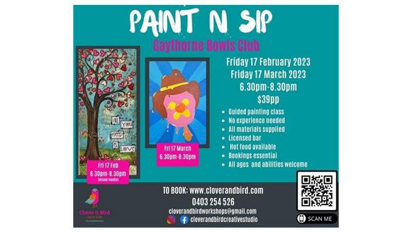 Paint n sip Feb and March 2023